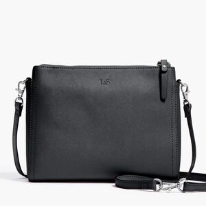 $298 Lo & Sons Pearl Affine Leather Crossbody Bag Purse Gold Hardware